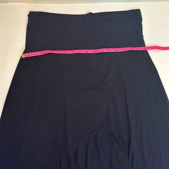 Green Dragon high waist long black skirt with front ruffle slit Size Large - Picture 4 of 7